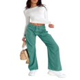 thumbnail image 2 of Women‘s Y2K Slim Crop Tops Solid Color Long Sleeve  Neck T-Shirts Basic Tee Yoga Workout Tops, 2 of 6