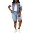 thumbnail image 2 of GRACE & GRANDEUR Veste Sans Manches en Denim Style Camionneur à Fermeture Éclair devant pour Femme Grande Taille, 2 of 6