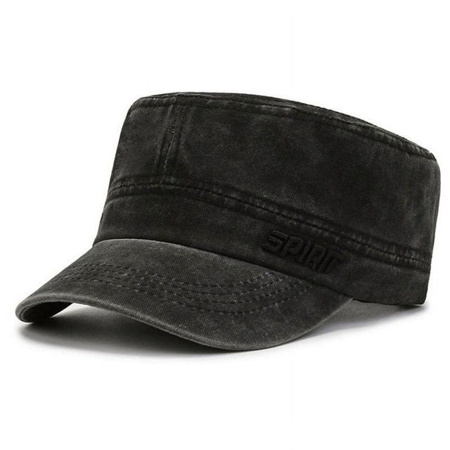 Classic Vintage Flat Top Mens Washed Caps And Hat Adjustable Fitted Cap Hats For Men