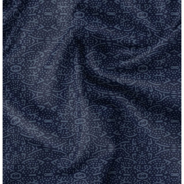 Soimoi Blue Polyester Crepe Fabric Blocks Block Printed Craft Fabric by The Yard 42 Inch Wide