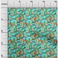 thumbnail image 2 of oneOone Velvet Aqua Blue Fabric Tropical Dress Material Fabric Print Fabric By The Yard 58 Inch Wide, 2 of 5