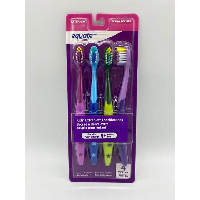 Equate Brosses à Dents Extra Souples pour Enfants Lot de 4
