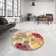 thumbnail image 3 of Ahgly Company Tapis d'Intérieur Carré Traditionnel Orange Persan, 3' Carré, 3 of 6