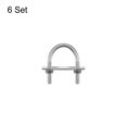 thumbnail image 3 of Unique Bargains Rond U-Bolts 6 Ensembles 40mm Largeur Intérieure 65mm Longueur M8 avec des Écrous et des Plaques, 3 of 5