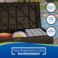 thumbnail image 2 of Suncast 73 gal. Outdoor Resin Wicker Deck Box – Pad-Lockable Storage Chest, Java, 2 of 9