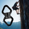 thumbnail image 2 of 360 Degree Swivel Rope Connector Gear Mountaineering Duty Safety Spinning Carabiner Connection Hoop Attachment Outdoor Rescue Hardware Black, 2 of 7