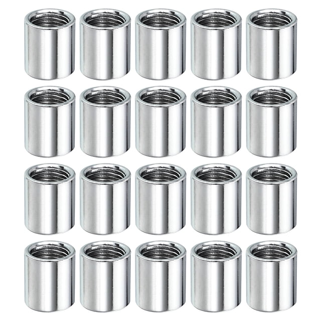Unique Bargains Round Coupling Nut M10x1mm 15mm Threaded Sleeve Connector Rod Bar Stud Tube 20 Pack