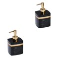 thumbnail image 1 of Ruiboury Distributeur de Savon en Résine Réutilisable pour Table Cuisine Douche Shampoing Salle de Bain Noir 400ml 2Ensemble, 1 of 6
