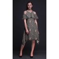 thumbnail image 2 of Bimba Grey Bird Print Womens Chic Style Cold Shoulder Shift Dress Summer Tunic - X-Small, 2 of 6
