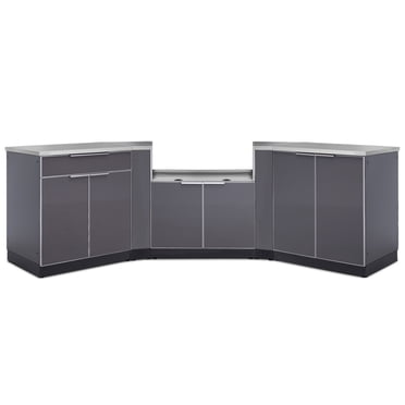 NewAge Products Armoire de Cuisine Extérieure en Aluminium, Ensemble de 6 Pcs avec Couvercles