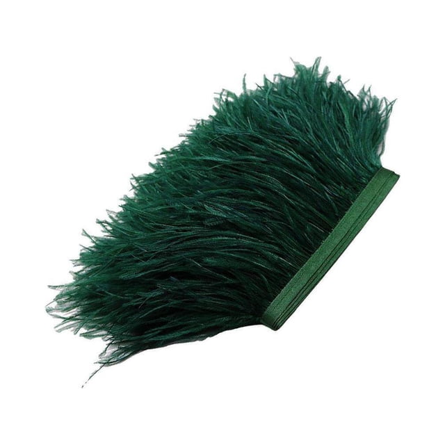 tredstone 1 Yard Dyed Ostrich Feather Fringe Trim Ribbon Embellishment Dark green