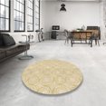 thumbnail image 4 of Ahgly Company Tapis d'Intérieur Ronds de Style Transitionnel Lavables à la Machine, Kaki et Or, 4 Pieds Rond, 4 of 7