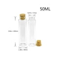 thumbnail image 2 of Empty Mini Bottle with Cork Stopper 50ml Glass Jars Idea for Wedding Small Wishing Bottles ！, 2 of 4