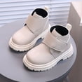 thumbnail image 2 of Bottes d'Hiver pour Enfants Couleur Unie en Cuir Court Style Britannique, 2 of 5