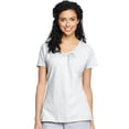 thumbnail image 1 of Hanes 9253 T-Shirts en Jersey Flammé pour Femmes à Col en V Froncé, Blanc - 2TG, 1 of 3