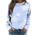 thumbnail image 2 of EGNMCR Noël Sweatshirt Mode Femmes Imprimé Col Rond Tops Manches Longues Confortable Blouse Sweatshirt sur l'Autorisation, 2 of 5
