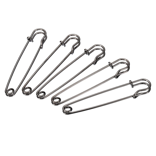 Uxcell Safety Pins 3.94 Inch Large Metal Sewing Pins Black 10Pcs