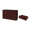 thumbnail image 2 of Hodedah Modern 6-Drawers Engineered Wood Bedroom Dresser in Mahogany, 2 of 7