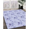 thumbnail image 3 of Ahgly Company Tapis d'Intérieur Lavables en Machine, Carrés Transitionnels Bleus Célestes, Carrés de 5', 3 of 7