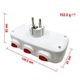 thumbnail image 2 of 1 to 3 Way Power Extension Socket, 3 Outlets Independent Switch Wall Mounted Overload Protection Power Adapter, 2 of 7