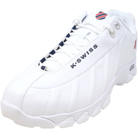 K-Swiss pour Hommes St329 Cmf Blanc / Marine Rouge Tennis en Cuir à la Cheville - 13WW