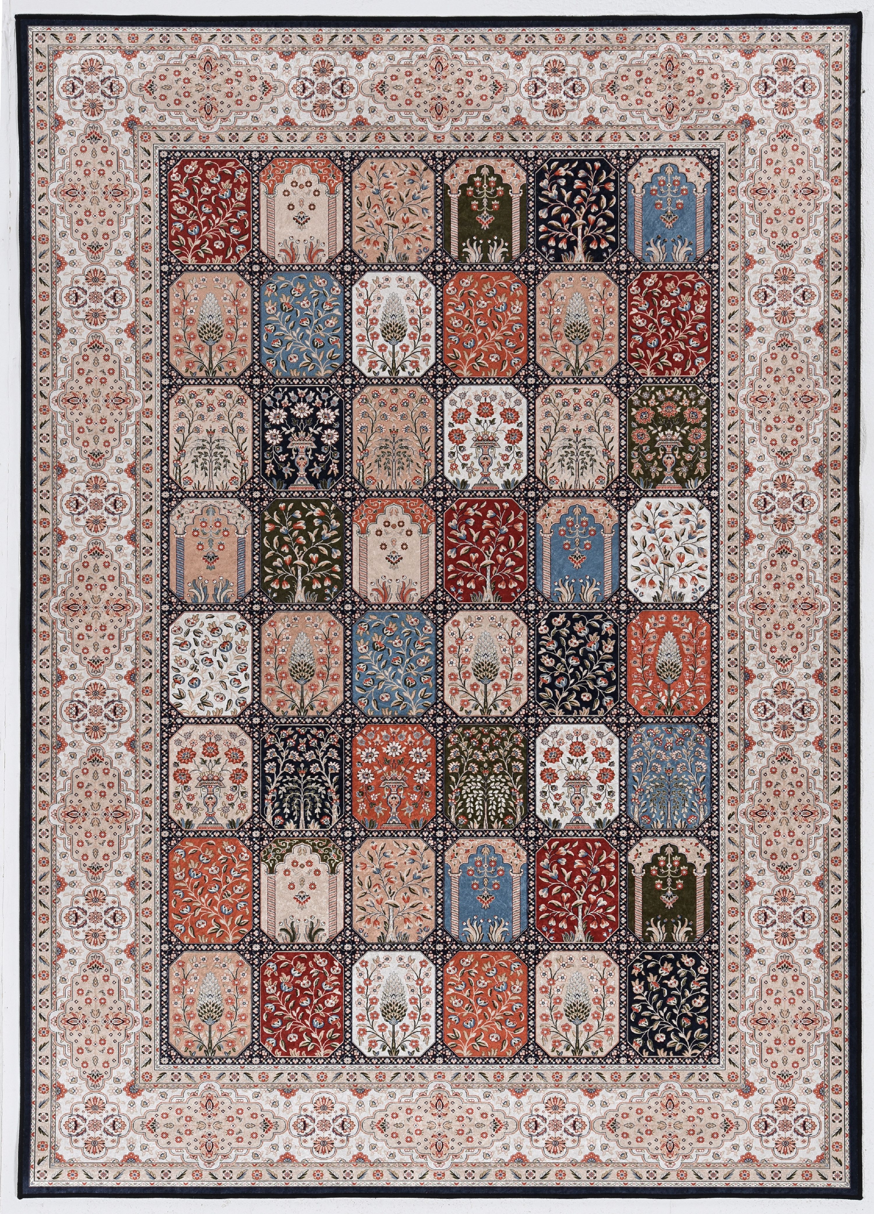 Tapis Emerald Tenley marine & rouge de 6 pi 7 po x 9 pi 7 po
