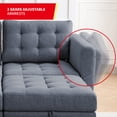 thumbnail image 4 of Puremind Modular Sofa with Storage Ottoman, U Shaped Sectional Couch with Adjustable Armrests for Living Room/Apartmenty, Dark Gray, 4 of 7