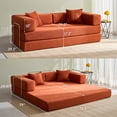 thumbnail image 3 of YINIX 78.6"  Sofa Couch with Two Pillows,  Comfy Modular Convertable Sofa Bed for Living Room,  Orange, 3 of 9