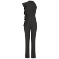 thumbnail image 4 of Yuyuzo Women's Jumpsuit Ruffle Strapless Mock Neck Solid Color High Waist Pants Clubwear Rompers, 4 of 7