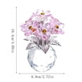 thumbnail image 3 of Glass Crystal Flower Vase Ornament, Sparkly Floral Figurine for Home or Car Decor, 10.4 x 6.9 x 6.9 cm, Multicolor, 1 pc, 3 of 6