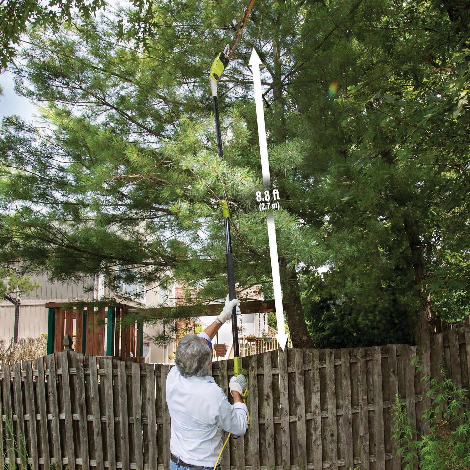 Sun Joe SWJ803E Scie à chaîne électrique multi-angle, 10 pouces, 8,0 A (vert)