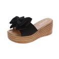 thumbnail image 1 of Leutsin Women Bowknot Beach Summer Slippers Platform Slope Heels Plus Size Shose, 1 of 6