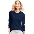 thumbnail image 1 of Hanes T-Shirt Col Rond à Manches Longues pour Femmes, P, Marine, 1 of 6