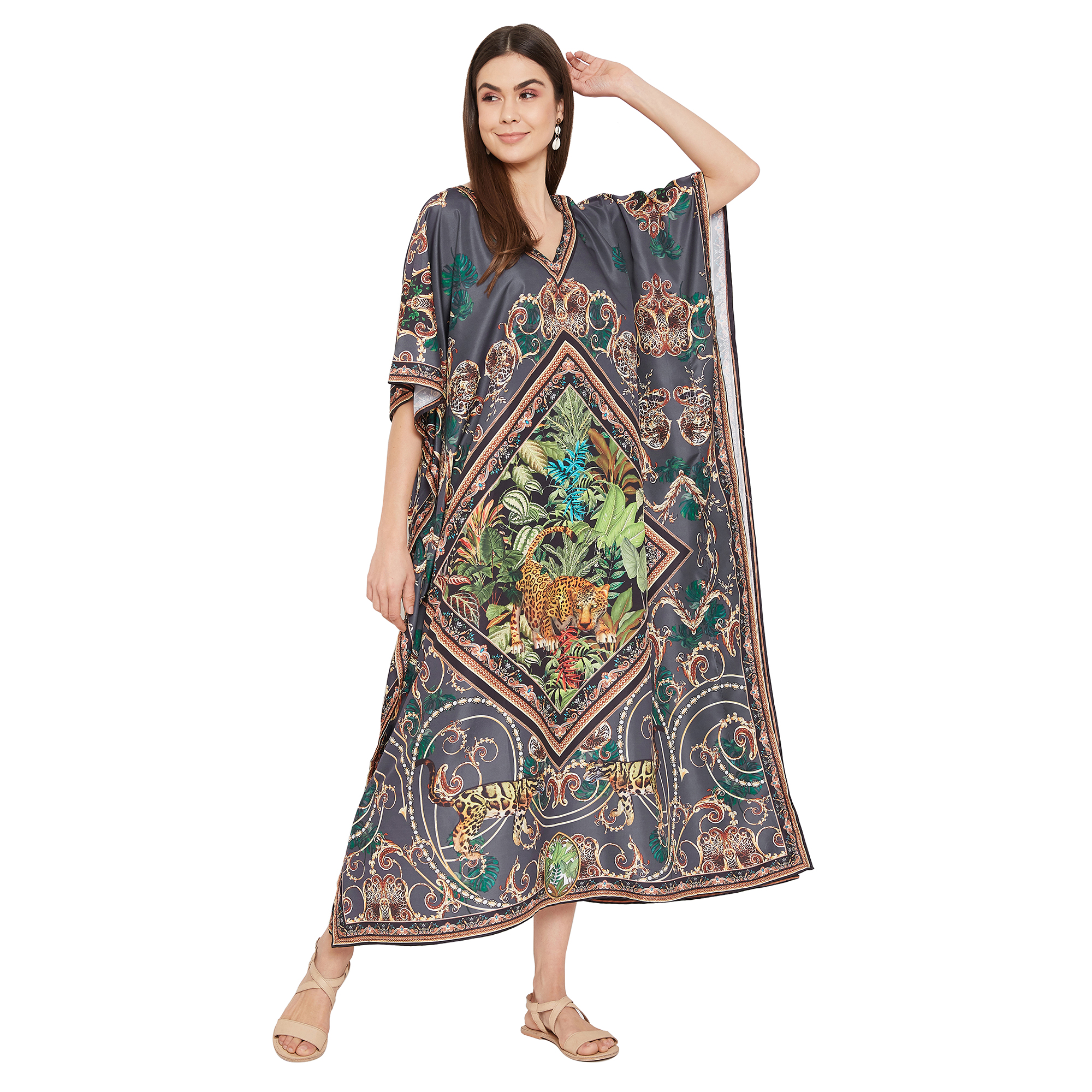 Oussum Caftan pour Femmes Robe Été Ample Décontractée Grande Taille Robe de Soirée Imprimée Caftan Long pour Dames Robes Élégantes en Ligne