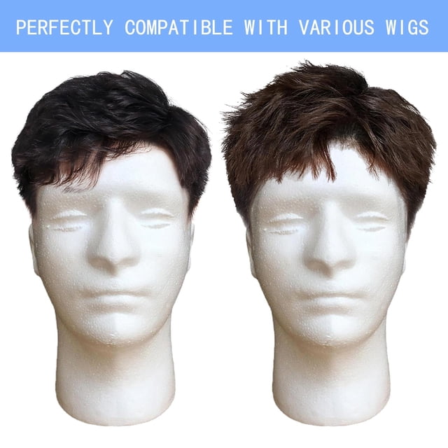 Hair Mannequin Head Mannequin Head Male Hair Mannequin Head White Model Hat Glasses Hat Wig Show Display Manikin Head For Home,White Polyester Hair Care Net
