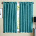 thumbnail image 1 of Blazing Needles Microsuede Chenille Drapery Panel (Set of 2), 63" by 52", Aqua Blue, 1 of 2