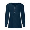 thumbnail image 4 of FAIWAD Women's V Neck Long Sleeve Tunic Tops Pleated Layered Button Down Slim Pullover Tops, 4 of 5