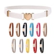 thumbnail image 1 of Children Stretch Belts Girls Multicolor Adjustable Elastic Waist Belts with Heart Shape Buckle for Uniform Dress Pants, 1 of 8