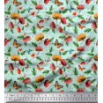 thumbnail image 1 of Soimoi Green Rayon Fabric Leaves,Insect & Floral Artistic Decor Fabric Printed BTY 42 Inch Wide, 1 of 3