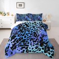 thumbnail image 2 of Erosebridal Blue Cheetah Print Bedding Queen Comforter Set, Modern Abstract Down Comforter, Leopard Room Decor, 3-Piece, 2 of 7