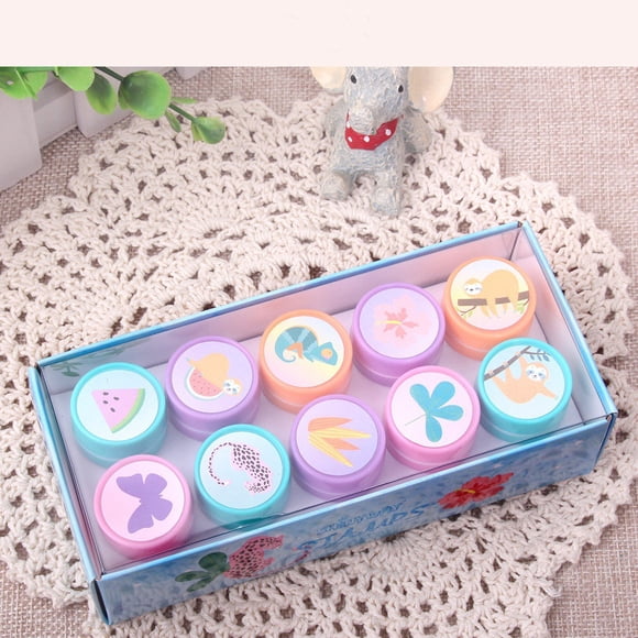 10 Timbres en Boîte Mignon Dessin Animé pour Enfants Jouet Paresseux Amusant