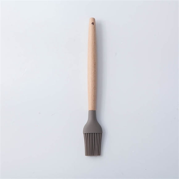 EGNMCR Wooden Handle Barbecue Brush, Non Stick Pot, Brush, Portable Outdoor Barbecue Brush, Oil Brush, Leaking Spoon, Kitchen Utensils Set soup spoon