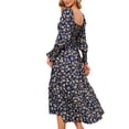 thumbnail image 4 of RKSTN Robe Maxi à Manches Longues pour Femmes, Encolure Carrée, Décontractée, Boutonnée, Bohème, Imprimé Floral, Automne, Longues Robes, 4 of 7