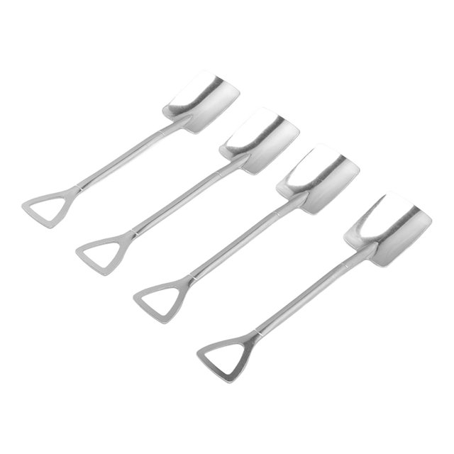 Cuillère à Pastèque, Acier Inoxydable Mignon Cuillère à Pelle en Acier Inoxydable Design Innovant pour Café 4 Pelle Pointue, Pelle 4 Quadrate, Pelle 2 Quadrate Pelle
