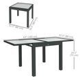 thumbnail image 2 of CoSoTower Extendable Patio Dining Table, Tempered Glass Aluminum Outdoor Table for Garden Lawn Backyard, Clear, 2 of 7