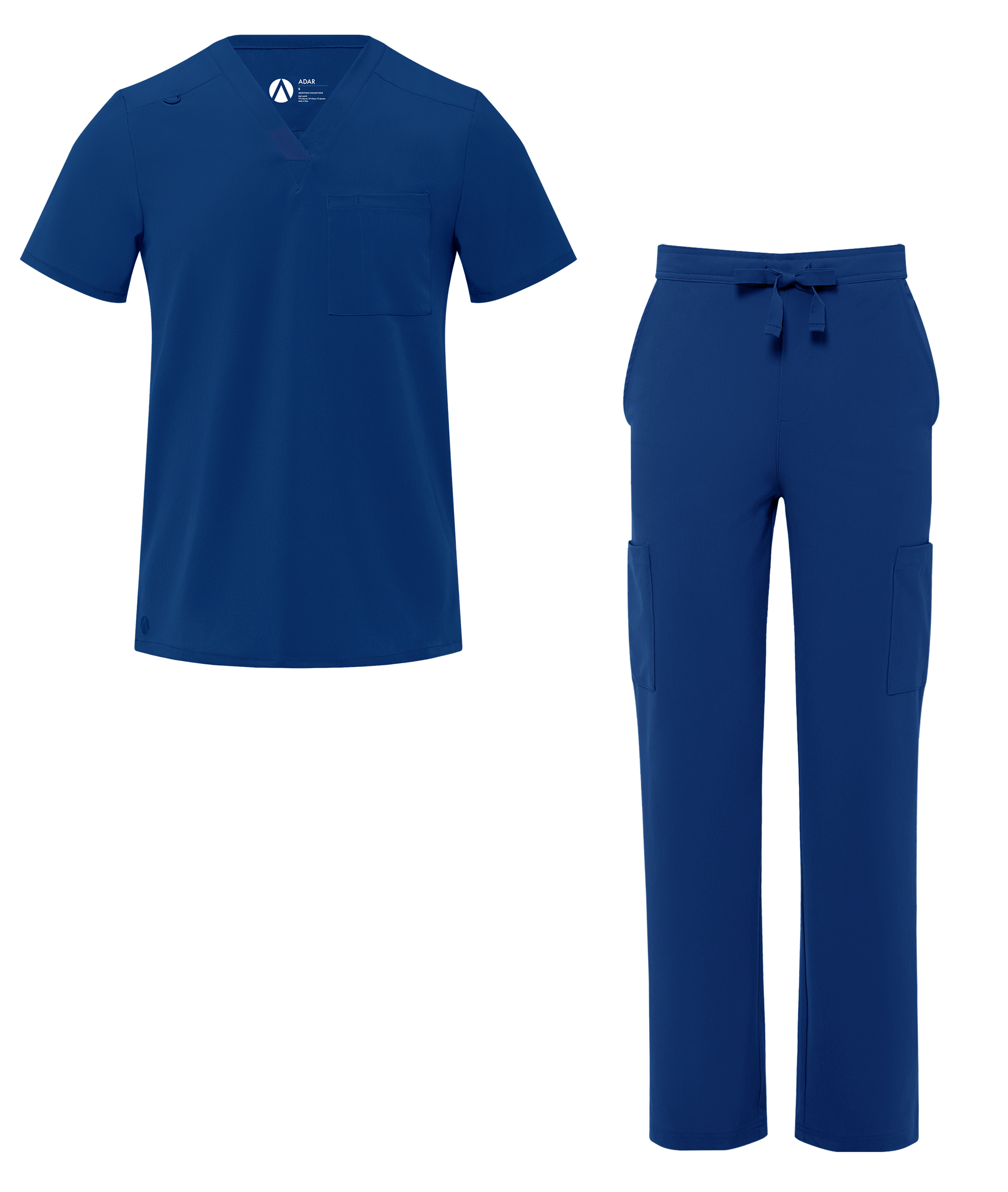 Adar Addition Ensemble de Sarrau pour Hommes - Haut de Sarrau Classique à Col en V et Pantalon de Sarrau Cargo