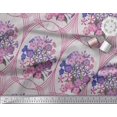thumbnail image 2 of Soimoi Silk Fabric Geometric & Flower Artistic Print Fabric by Yard 42 Inch Wide, 2 of 3