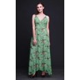 thumbnail image 2 of Bimba Robe Longue à Imprimé Floral pour Femmes, Bretelles Spaghetti, Col en V, Maxi, Tenue de Plage - Moyen, 2 of 5