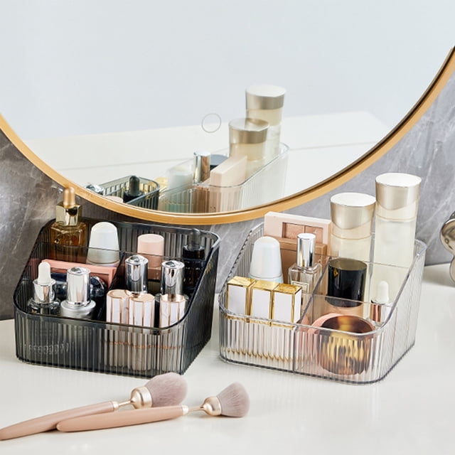 YAOMOBB Boîte à Outils de Maquillage Boîte de Rangement Transparente pour Cosmétiques Organisateur Multi-Compartiments Rouge à Lèvres Conteneur de Maquillage
