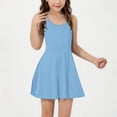 thumbnail image 4 of lcziwo Robes Athlétiques pour Adolescentes Décontractées Amincissantes Sans Manches Sport Tennis Robes Été 2025 Extensible Col Rond Robe d'Été Bleu 6-7 Ans Soldes du Jour, 4 of 9